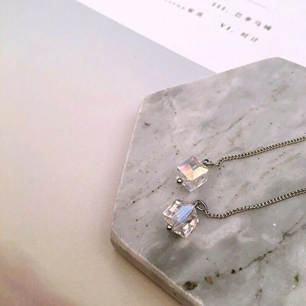 

women girls geometry earrings tassel earrings threader long drop long chain ear line e956, Silver