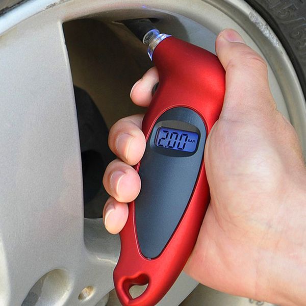 

onever car motorcycle bike mini digital tire gauge tire diagnostic lcd display universal car digital pressure tool gauge