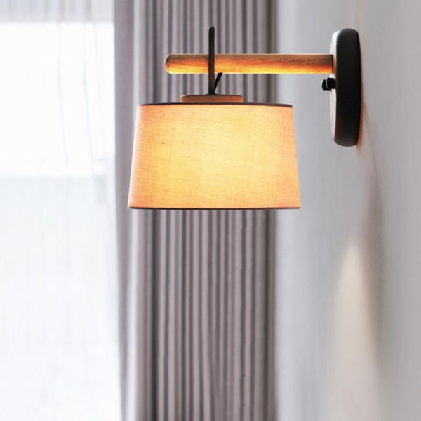 

современный творческий led ткань кабинет спальня прикроватная лампа индивидуальный ветер куранты настенные бра гостиная балкон декоративные