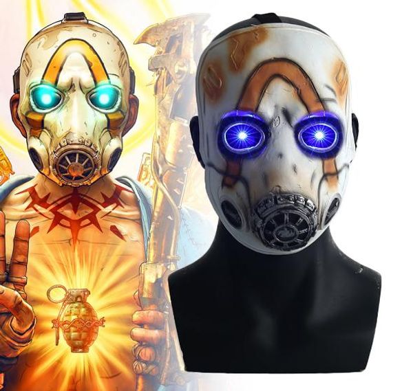 

2019 игра borderlands 3 psycho cosplay маска анфас latex светодиодные взрослых реквизит партии костюма halloween костюмированный бал