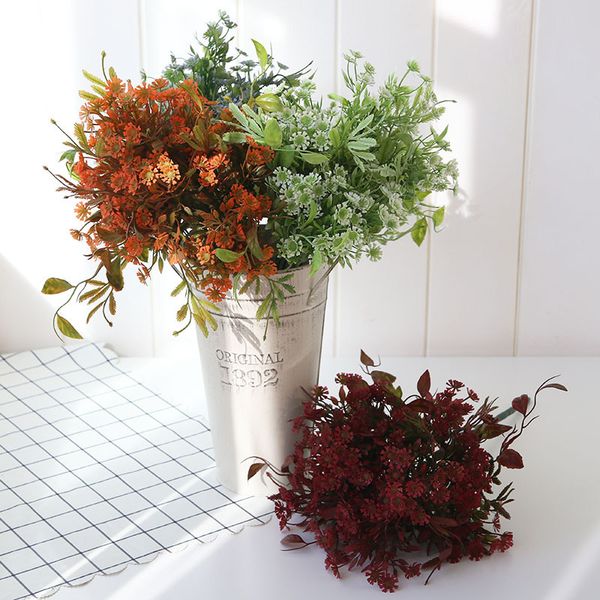 

10 fork 4 color artificial grass eucalyptus plastic plants green grass plastic flower plant wedding home decoration table decors