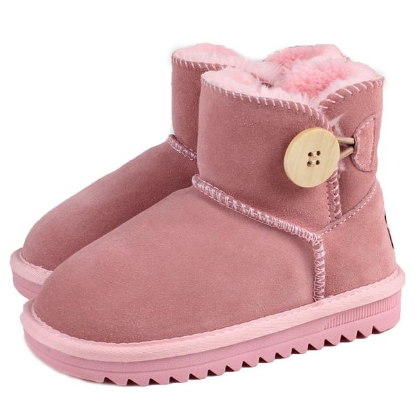 

toddler girl boots winter new brand children snow boots genuine leather boys casual shoes fur plush warm kids baby ankle, Black;grey