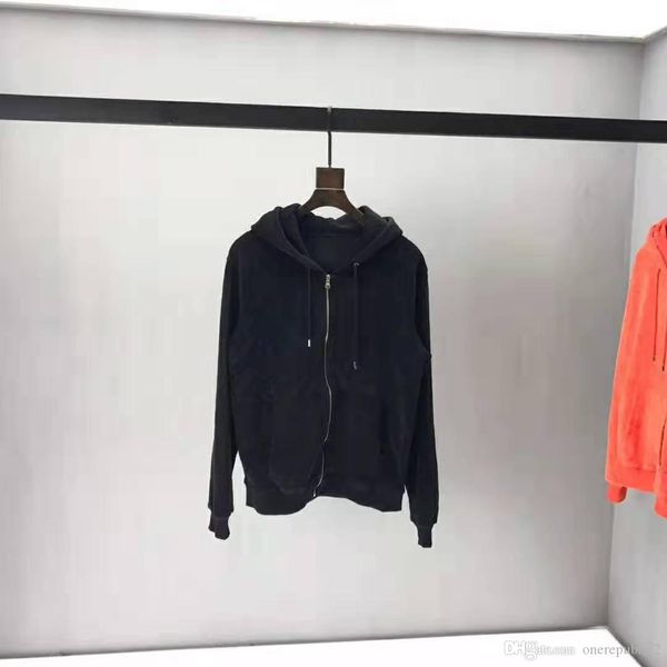 

2019 italy new mens high grade velvet hoodies luxury size ~ men designer comfortably and soft hoodies zdl0904, Black