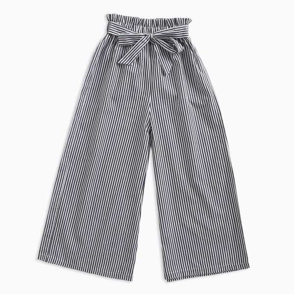 

pants stripes crawler women's wide-leg children pants spring and autumn bandage cloth girls trousers bow children's trousers kor, Blue