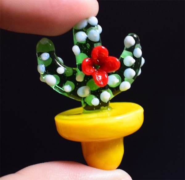 Cúpula De Vidro de cor Sólida UFO Cactus Carbome 23mm OD para XL Plana Top Bongo De Quartzo Prego De Vidro Bongs Tubulações De Água plataformas de petróleo