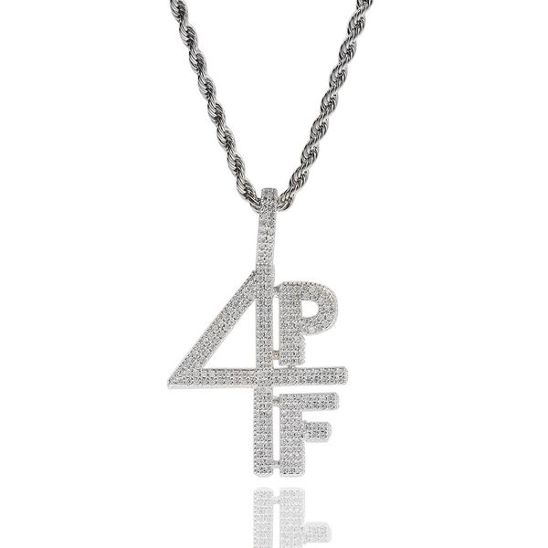 

мужчины хип-хоп 4pf ожерелье bling bling iced out теннис цепь мужчина цепь мода ювелирные изделия, Silver