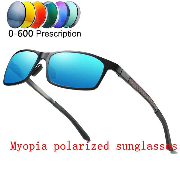 

2019 myopia minus prescription polarized lens hd polarized sunglasses men driving square sunglasses uv400 fml, White;black