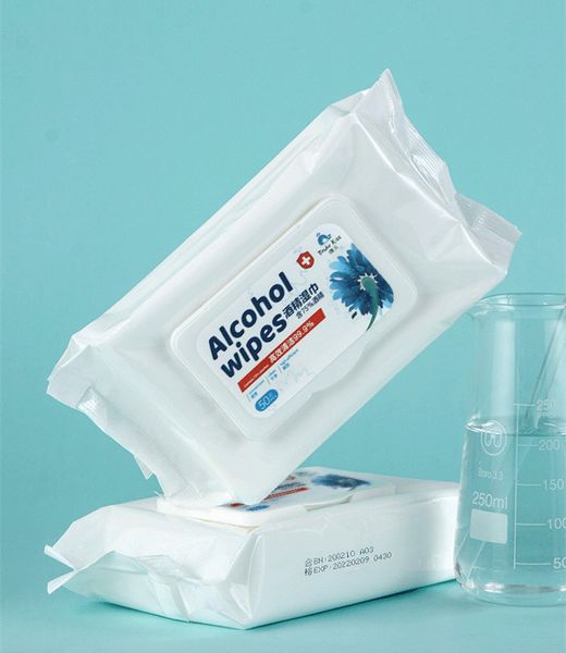 

75% alcohol 200 * 150mm anti-virus wipes portable disinfection dipe 50pcs / package disinfection cleaning sterilization