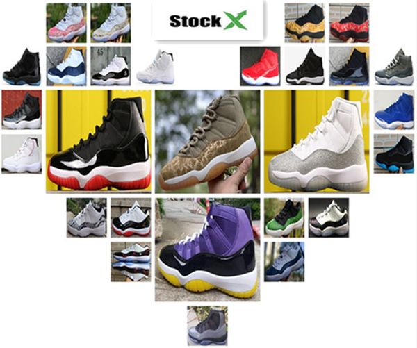 

11s mens basketball shoes concord 45 cap and gown prm heiress midnight navy gym red platinum tint mens athletic sports sneakers size 40-47