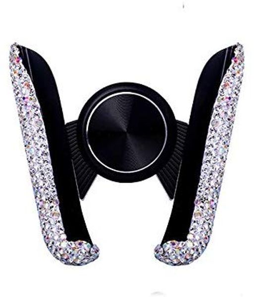 

blingbling rhinestone crystal convenient mini car dash air vent automatic adjustable phone holder (silver