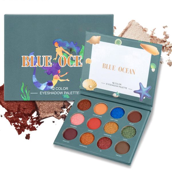 

matte & glitter warm tone eyeshadow palette 12colors eye shadow makeup