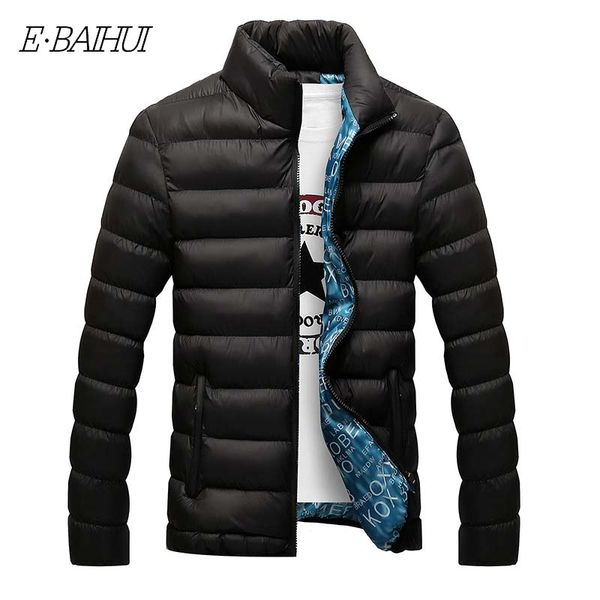 

men's down & parkas m-6xl men winter jacket 2021 fashion stand collar male parka mens solid color thick jackets and coats man, Black