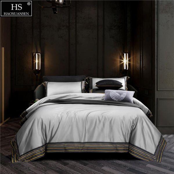 

silvery fabric multicolour stripes design yarn dyed jacquard bedding sets bedlinens king size duvet cover pillowcase bedsheet