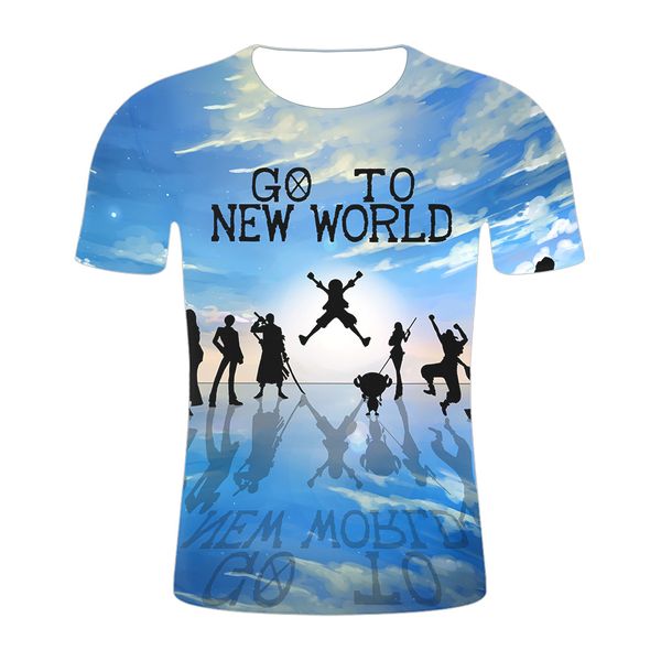 

one piece t-shirts 2019 new fashion hip hop t shirt casual brand clothing 3d printed summer tees t shirt, White;black