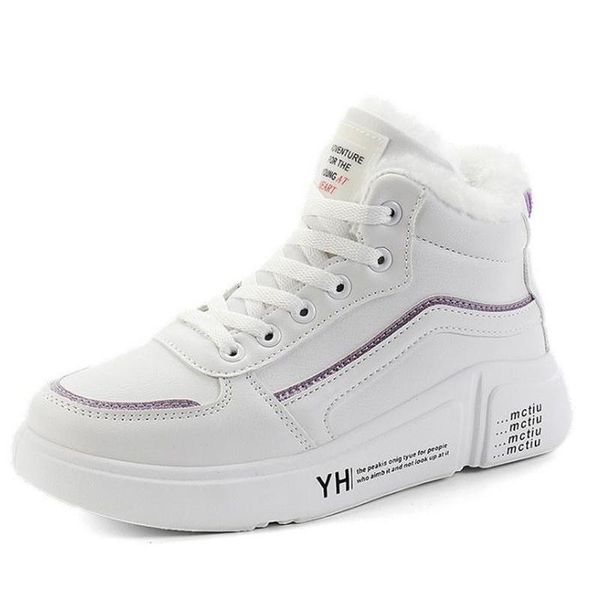 

2019 new classic thick bottom women winter sneakers warm fur plush insole ankle boots women shoes lace-up shoes woman 35-40, Black