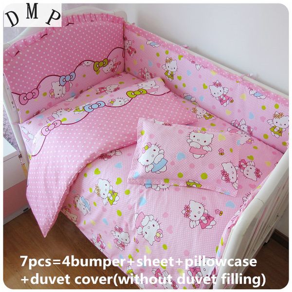 

discount 6/7pcs cartoon bedding set baby crib bedding set baby cot beds bed linen 100% cotton ,120*60/120*70cm