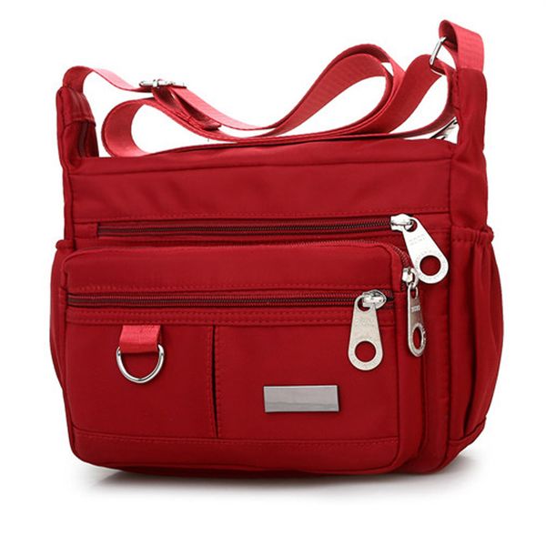 

women fashion solid color zipper waterproof nylon shoulder bag crossbody bag bolsa feminina dropship new 2019 selling
