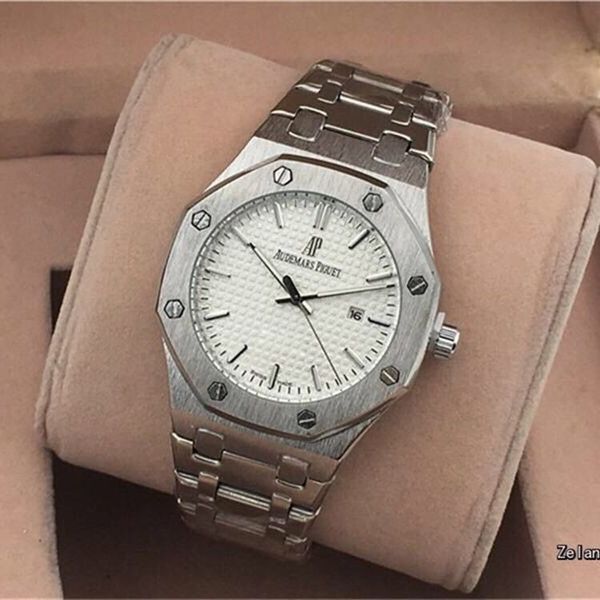 

ap luxury automatic mechanical watches classic style 41mm full stainless steel strap luminous sapphire wristwatches, Slivery;brown