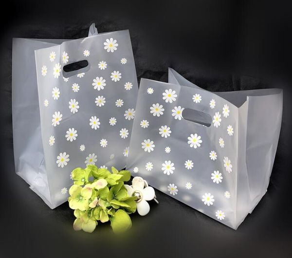 

100pcs 5sizes lovely floral gift bag thicken plastic carry bag shopping ,takeaway salad packing