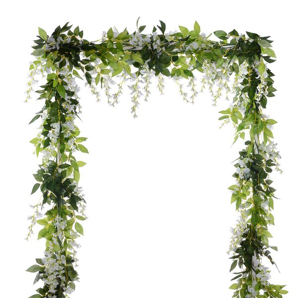 

2m simulate wisteria flower rattan for home garden outdoor wedding arch decoration