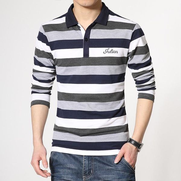 

plus size slim fashion male clothing mens designer luxury polo shirts long sleeve panelled striped, White;black