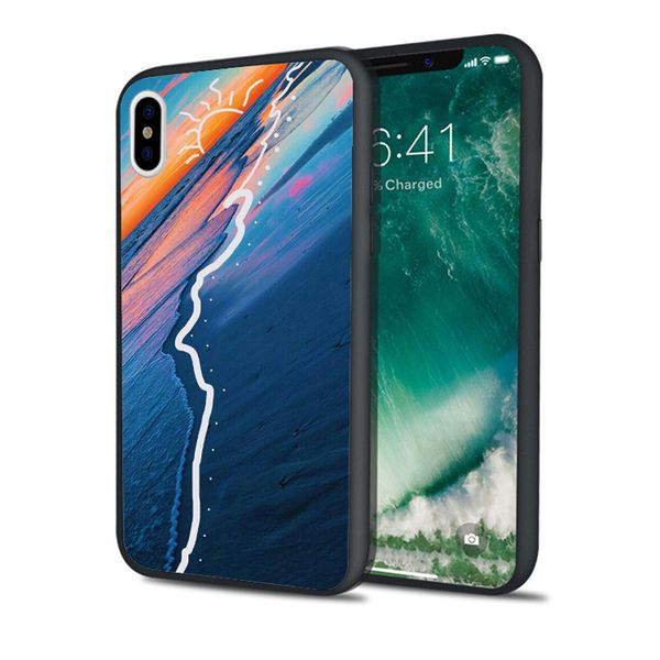 

capa luxury beach sunset case for iphone 11 pro xs max xr 8 7 6s plus 5s se 5 case soft silicone cover
