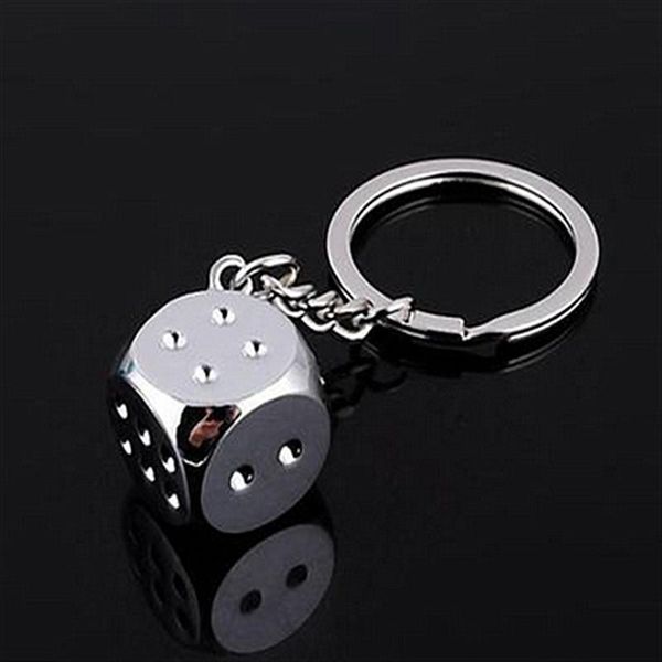 10 pz/lotto Portachiavi Portachiavi Portachiavi Personalità Metallo Dadi Gioco In Lega di Zinco Modello di Auto Borsa Portachiavi Portachiavi Trinket Charms