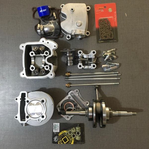 

big bore kit for gy6, bwsp, engine parts, cylinder head, 4 valve, 125, 150, cc, tuning, g3, qm152, kit, set, four valves
