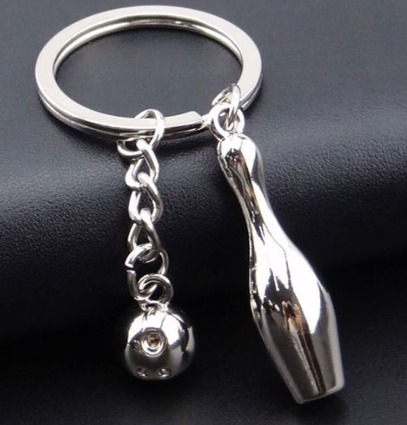 

bowling ball and pin keychain bowling keychain charm mt-0019, Silver