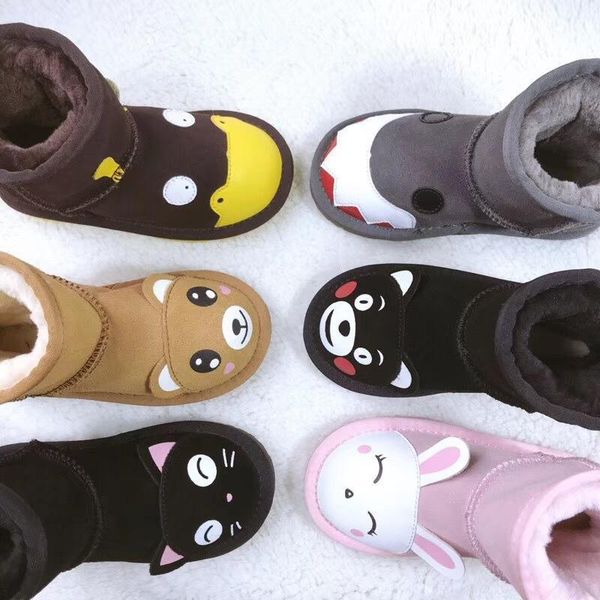 

children' snow boots boys and girls shoes waterproof non-slip monster thick baby boots warm cotton shoes, Black;grey