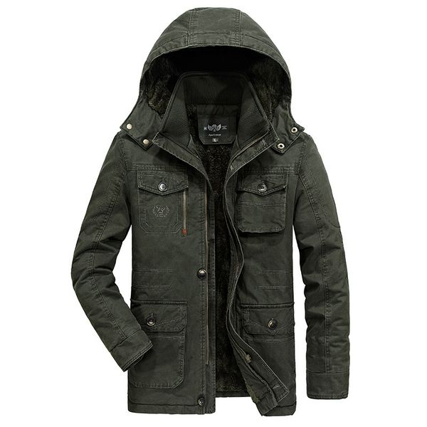 

winter jacket canada parka men jackets and coats thick warm windbreaker hooded collar fleece liner coats big size 6xl 7xl 8xl, Tan;black