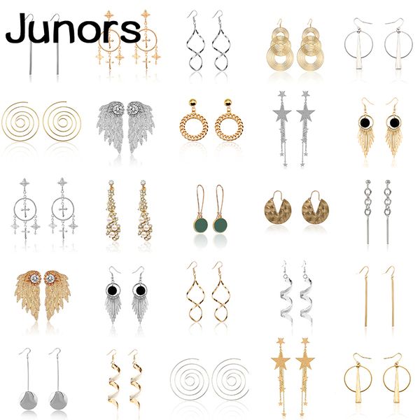 

geometric stitch gold silver big chain earrings aretes oorbellen 2019 women earring large pendant earrings hanging in jewelry