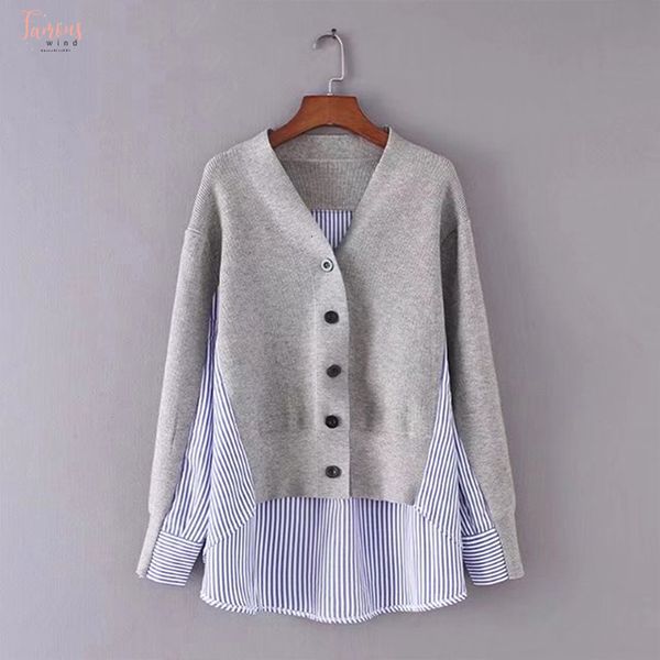 

осень женский для женщин топ с длинным рукавом асимметричная hem сыпучие большой размер кардиганы свитера jumper одежда новое, White;black