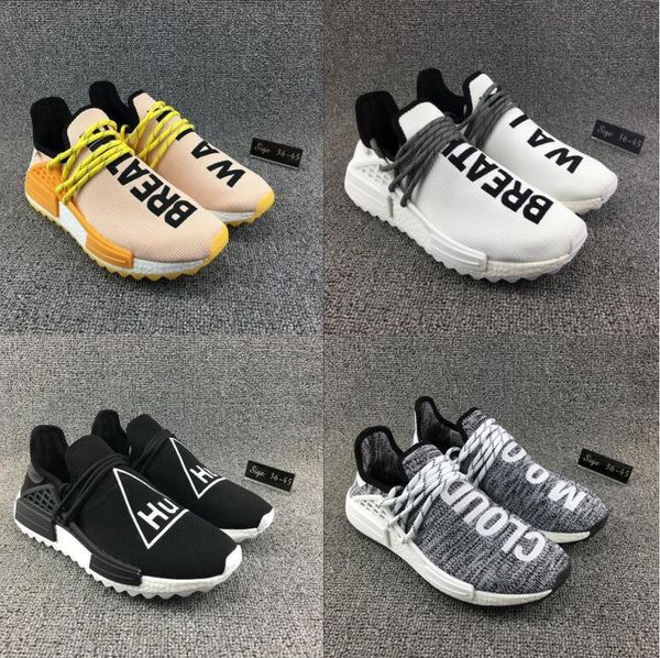 

orange human race trail running shoes nerd men women pharrell williams hu runner yellow white red sports runner sneaker 36-45