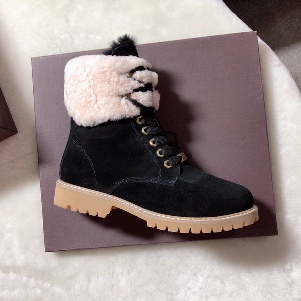

2019 platform booties fashion designer boots men/women luxury plush shoes black genuine leather boots flat bottom ing