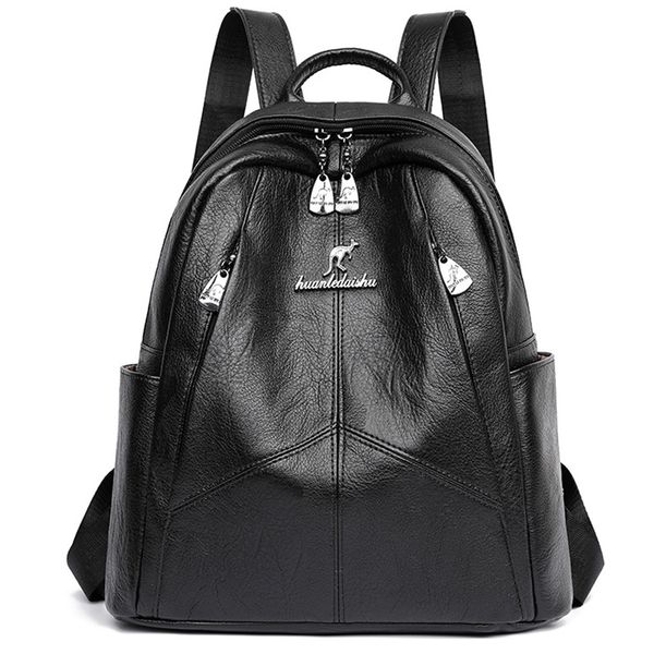 

2020 new women backpack leather female bag fashion girl school bag large capacity travel backpacks mochila