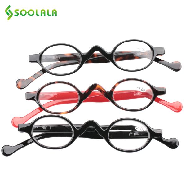 

soolala reading glasses мужчины женщины 3 шт малый круглый пластиковые увеличительное дальнозоркостью очки для чтения +1,0 1,5 2,0 2,5 3,5 4, White;black