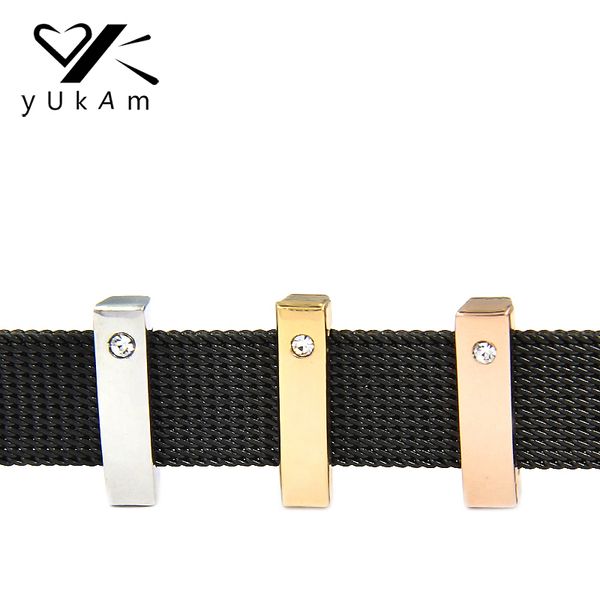 

yukam deluxe jewelry period or degree slide charms keepers keys fit on reversible keeper bracelet stainless steel wrap bracelets, Bronze;silver