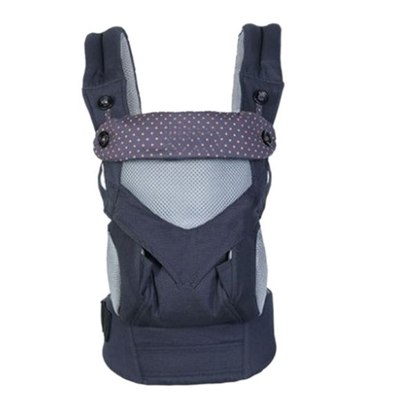 

newborn baby backpack shoulders strap portable multifunction wrap adjustable breathable baby carrier (navy blue dots