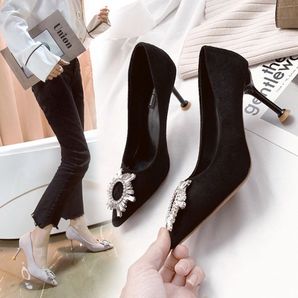

ladies high heels women pumps women party shoes elegant laidies super high heels thin heel 8cm a2173, Black