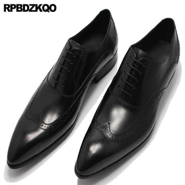 

men black patent leather dress shoes office wingtip brogue large size pointy toe burgundy european italian pointed italy oxfords