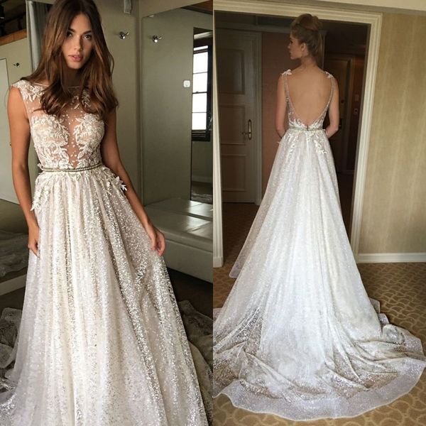 

elegant a line street style dresses wedding dresses 2020 jewel sheer neck backless bridal dresses beach wedding gowns with belts, Black;pink