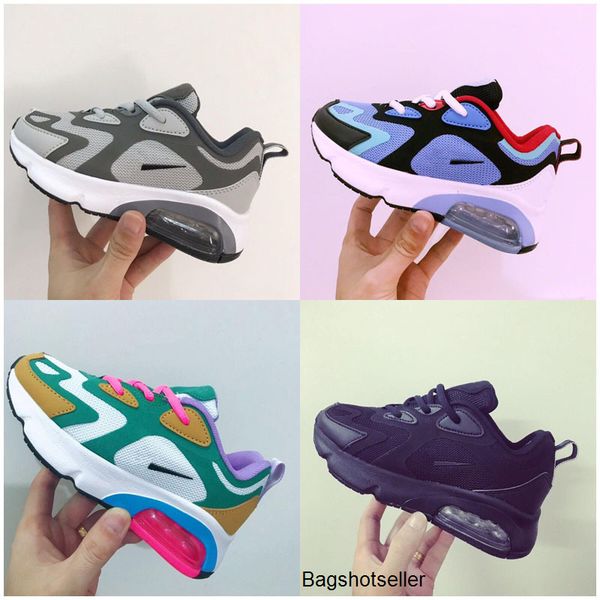 

kids athletic shoes children basketball shoes wolf grey toddler sport sneakers for boy girl baby toddler size 28-35, Black