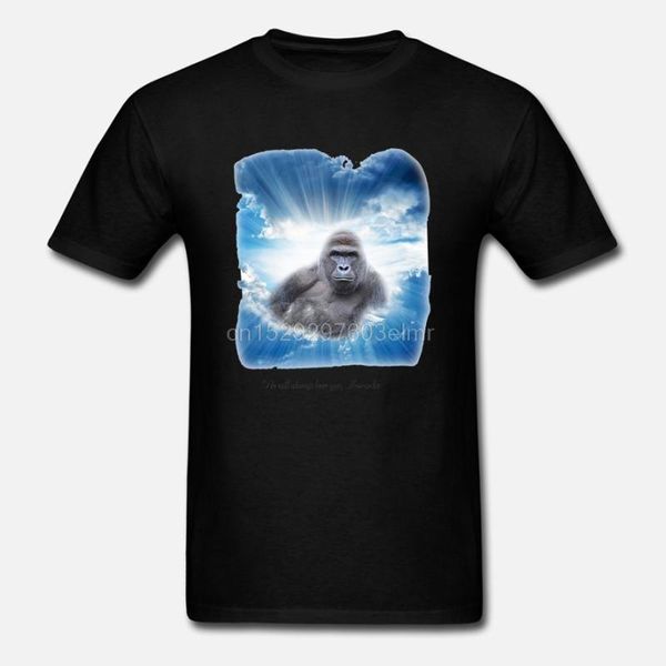 

fashion cool men t shirt women funny tshirt harambe(1) customized printed t-shirt, White;black