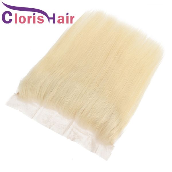 

Blonde Silk Straight Full Frontals Закрытие Топа Бразильские Девственные Человеческие Волосы Платиновые Блондинка 13x4 Кружева Фронтальная Закрытие Предварительно Сорвал 613 Закрытие