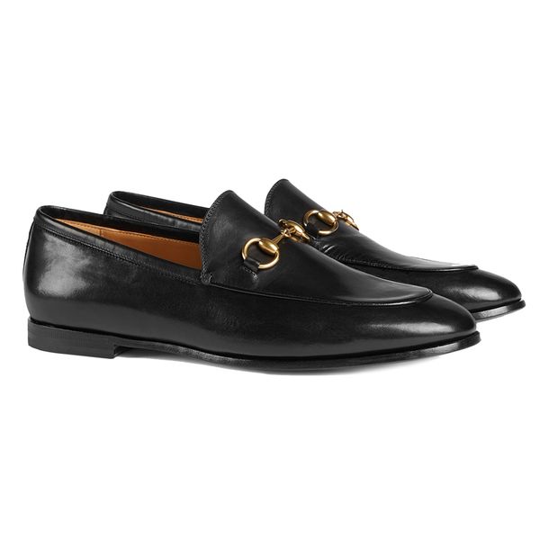 

r works head layer cowhide-leather women's shoes horse rank buckle decoration flat shoes work shoes women's loafers, Black