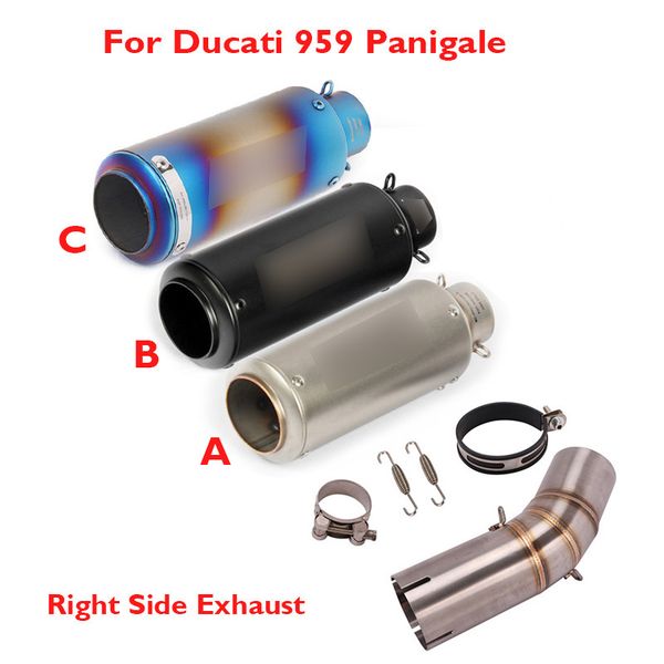 

motorcycle slip on exhaust muffler escape system tip middle connection link tube for 959 panigale