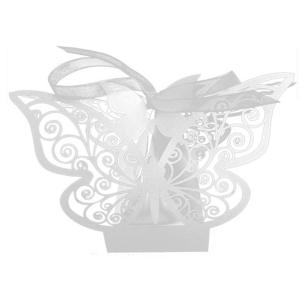 

20 pcs laser cut delicate carved butterfly elegant candy boxes with ribbon for party birthday wedding banquet kindergarten bri