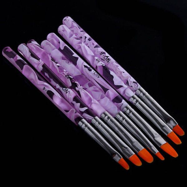 

7 pcs/set nail art painting pen brush acrylic handle drawing polish brushes tool kit