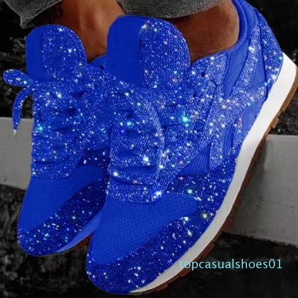 

горячая распродажа-женщины плоские женщины 2019 кроссовки повседневная женская сетка зашнуровать bling платформа комфорт плюс размер вулкани, Black